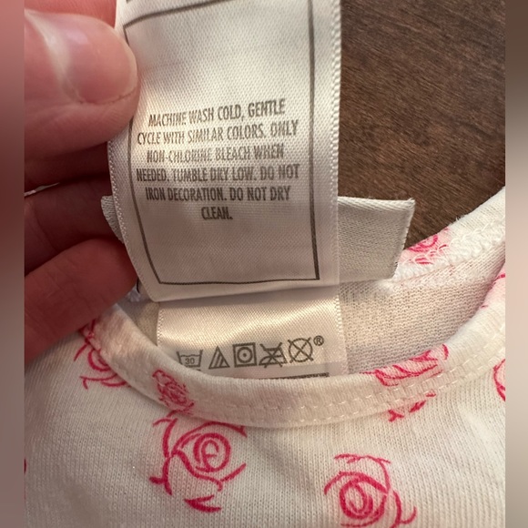 Disney Parks 3M Minnie Mouse Graphic Pink Roses Eyelet Ruffles Cotton Onesie - Picture 10 of 10